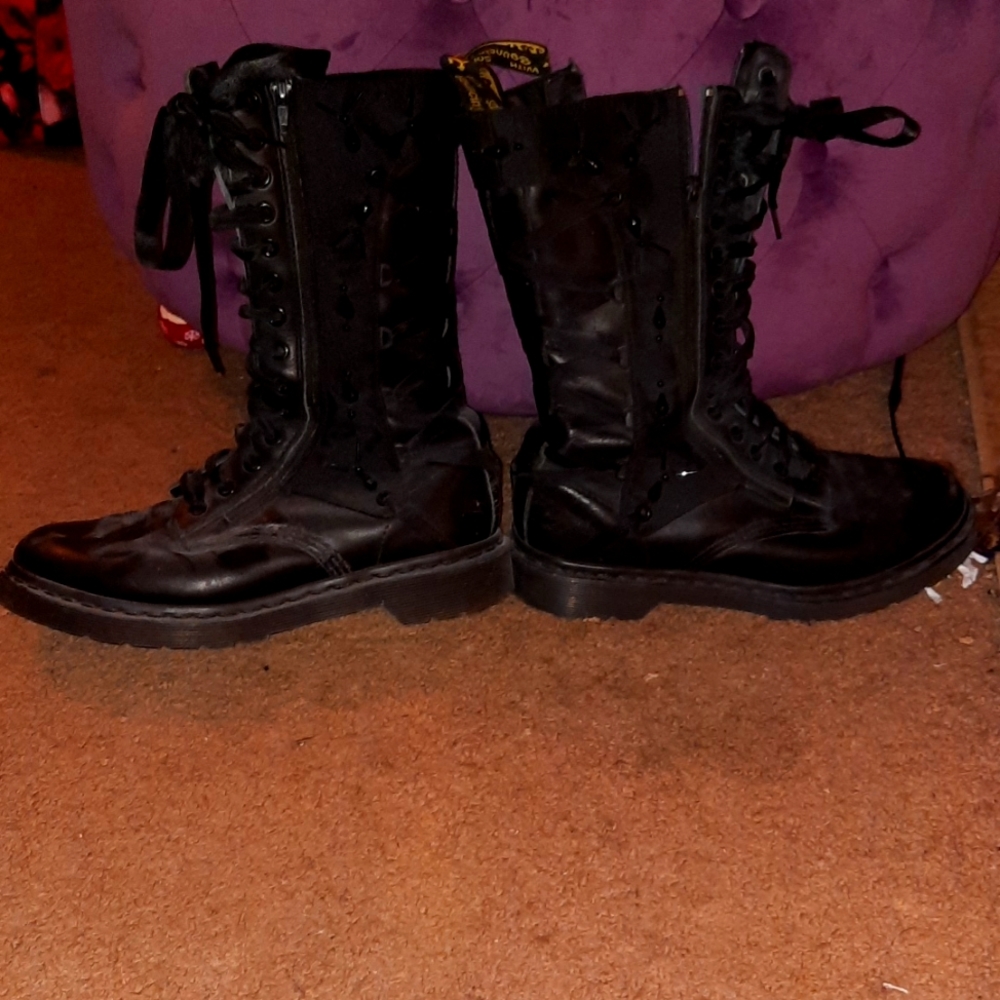 Vintage Beaded Goth Dr. Martens Size 8